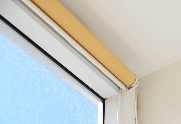istock Faded sun-faded blinds on the window. 1338271543