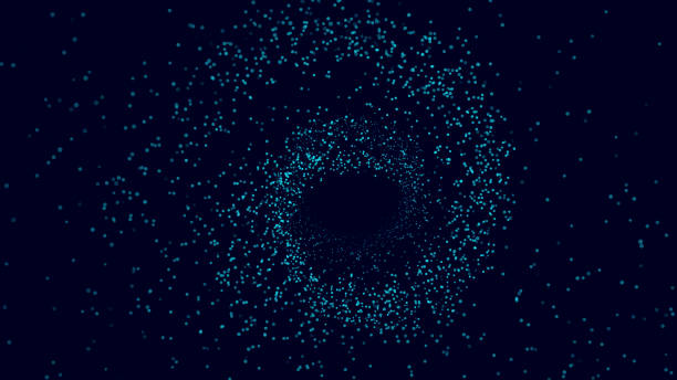 istock Abstract wireframe tunnel. Vector wormhole. 3D portal grid. Futuristic fantasy funnel. 1338272949