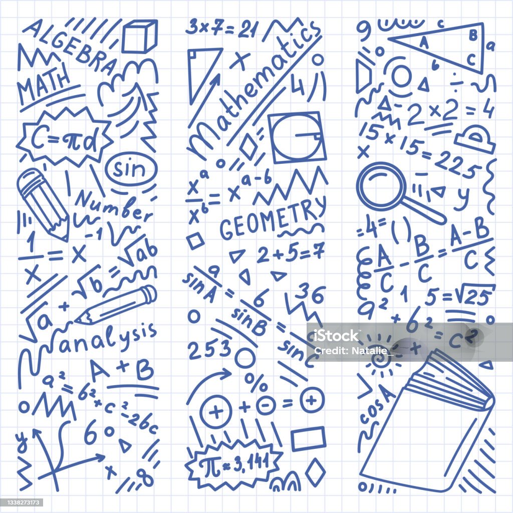 Draftere Math Pattern From Mathematical Doodle Stock Illustration - Download Image ...