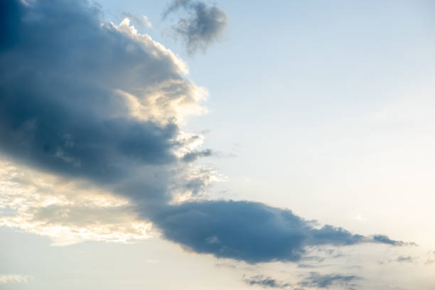 istock Blue sky and dark clouds background on daytime 1338274450