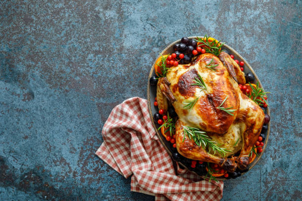 istock Roasted turkey or chicken for festive dinner for Thanksgiving or Christmas 1338275790