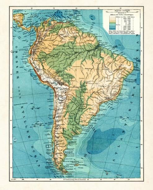 Map of South America continent 1898
Original edition from my own archives
Source : Brockhaus 1898