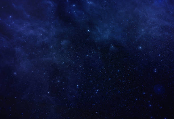 istock Star in Blue Space background. Colorful Starry Night Outer Space background. Star field, cosmos cloud, galaxy, night starry sky, blue shining star, starlight sparkles in blue universe space background 1338277398