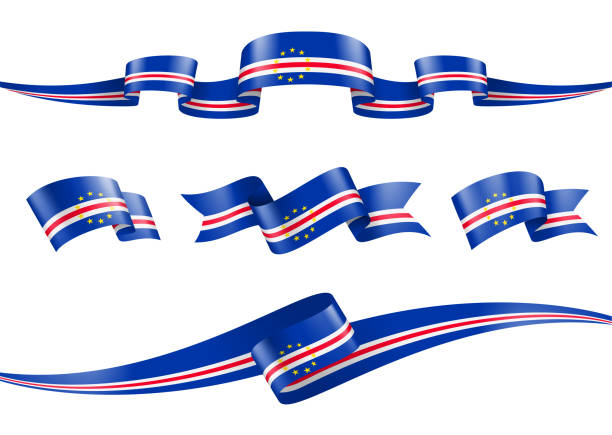 Cape Verde flag Ribbon Set - Vector Stock Illustration Cape Verde flag Ribbon Set - Vector Stock Illustration cape verde stock illustrations