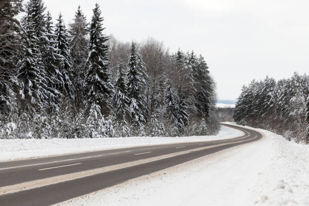 istock winter paved road for vehicles 1338281624