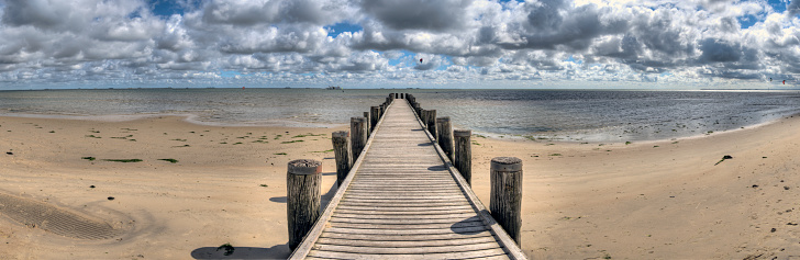 A jetty at low tide on the North Sea coast