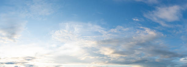 panorama blue sky and white clouds on daytime background