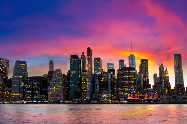 istock Manhattan at night in New York 1338296308
