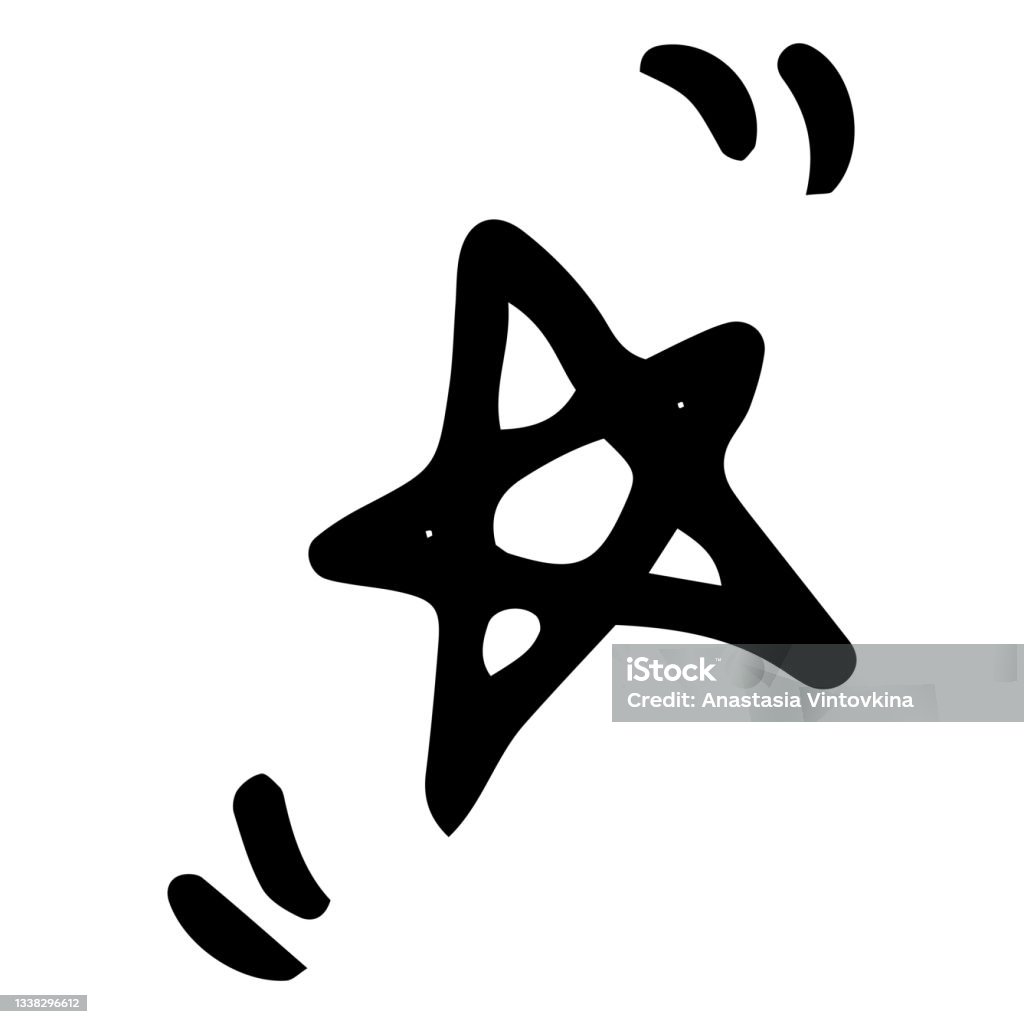 Dashed Star Vector Vector Star With Dashed Movements A Doodlestyle Star Is An Isolated ...