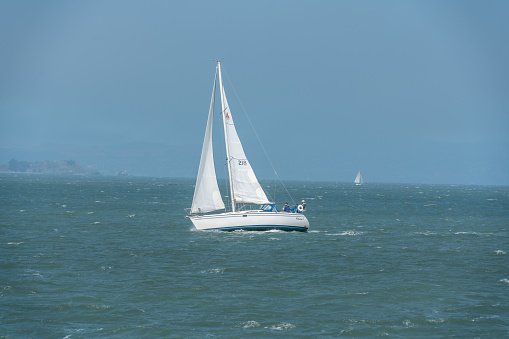 Sailboat on the San Francisco Bay on a sunny day.