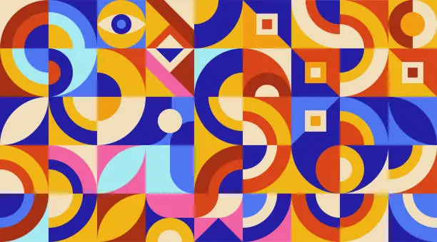 Vector illustration of flat colorful abstract geometric shape background cover template