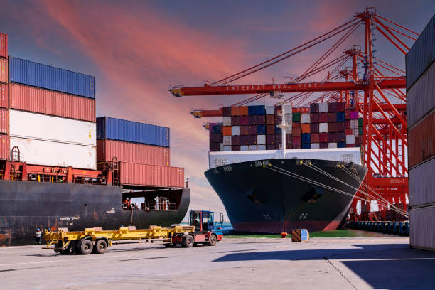 istock Aerial view of Cargo Container Terminal 1338304212