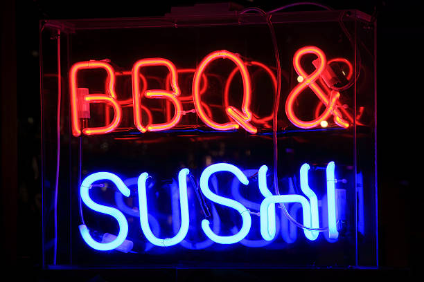 istock Sushi And Barbecue Neon sign 133830544