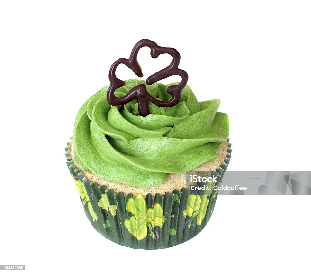 St. Patrick's Day cupcake Vanilla cupcake, decorated for St. Patrick's day celebration. Cake Stock Photo