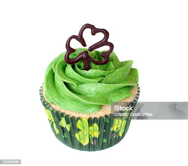 St Patricks Day Cupcake Stock Photo - Download Image Now - Cake, Chocolate, Clover
