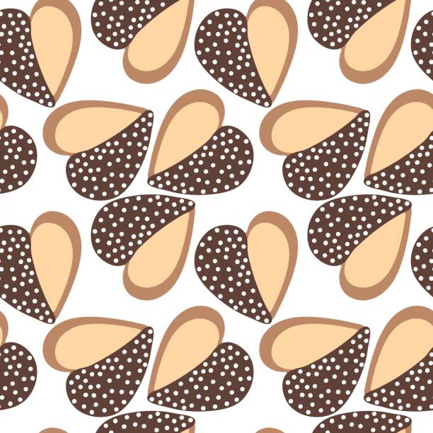 ilustrações de stock, clip art, desenhos animados e ícones de cookie in heart shape seamless pattern - valentines day candy chocolate candy heart shape