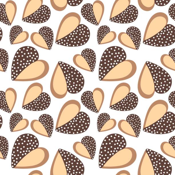 ilustrações de stock, clip art, desenhos animados e ícones de cookie in heart shape seamless pattern - valentines day candy chocolate candy heart shape