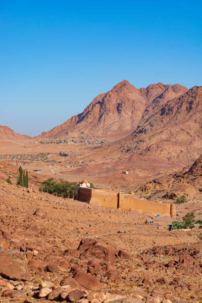 istock Egypt, Catherine's monastery on a bright sunny day, mountain view 1338320608