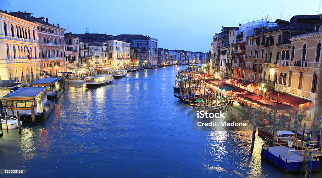 Canal Grande (Canale Grande) al crepuscolo, Venezia, Italia - Foto stock royalty-free di Acqua