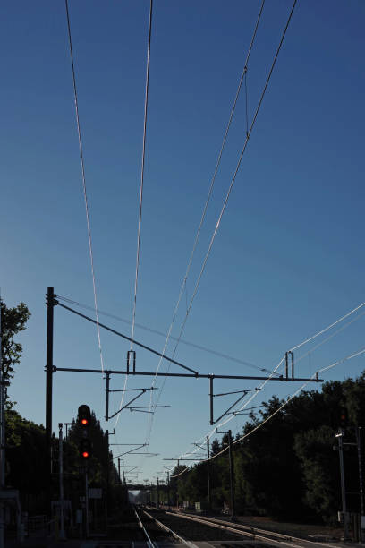 istock Railroad electric overhead lines 1338322482