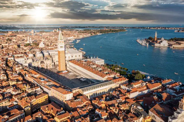 Photo of Aerial view of iconic San Marco square