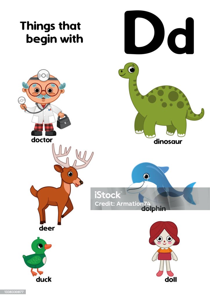 Letter D Stock Illustration - Download Image Now - Deer, Duck - Bird,  Alphabet - iStock