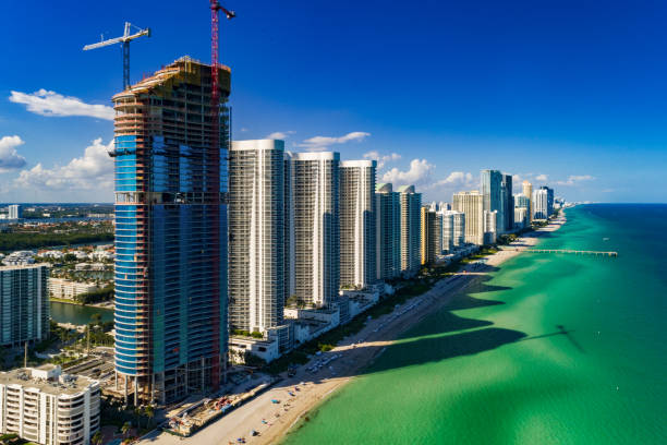 istock Aerial View of Sunny Isles Beach Skyline with Construction 1338332881
