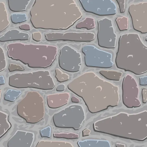 Vector illustration of stone wall seamless pattern