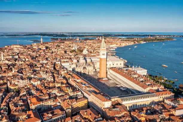 Photo of Aerial view of iconic San Marco square