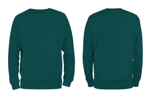 istock Men's darkslategray blank sweatshirt template,from two sides, natural shape on invisible mannequin, for your design mockup for print, isolated on white background. 1338335793