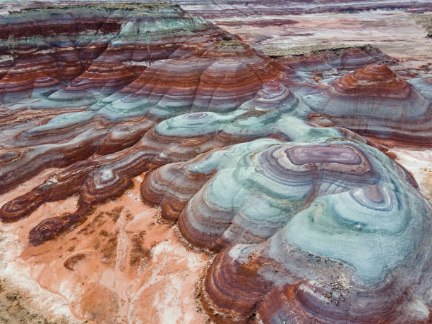 Mars on Earth Banded Hills in Utah capitol reef national park stock pictures, royalty-free photos & images