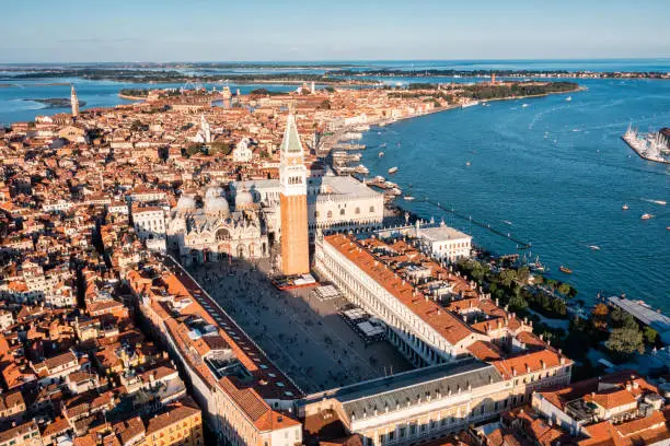 Photo of Aerial view of iconic San Marco square
