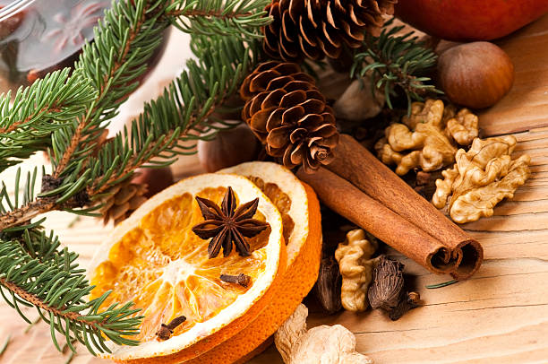 istock Different kinds of spices, nuts and dried oranges 133834510