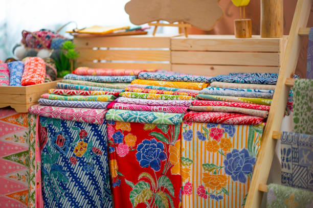 istock retail place Tailor studio workplace tradition batik fabric Fashion  workshop retail display 1338352314