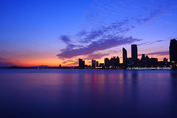 night view in Qingdao stock photo