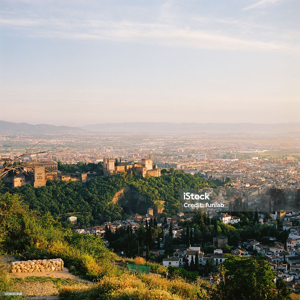 The Alhambra, view of Granada, Spain The Alhambra is the main attraction in Granada in Spain. It is a palace and fortress complex Andalucian Sierra Nevada Stock Photo