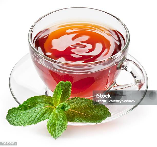 Cup Tea With Mint Stock Photo - Download Image Now - Drink, White Background, Yerba Mate