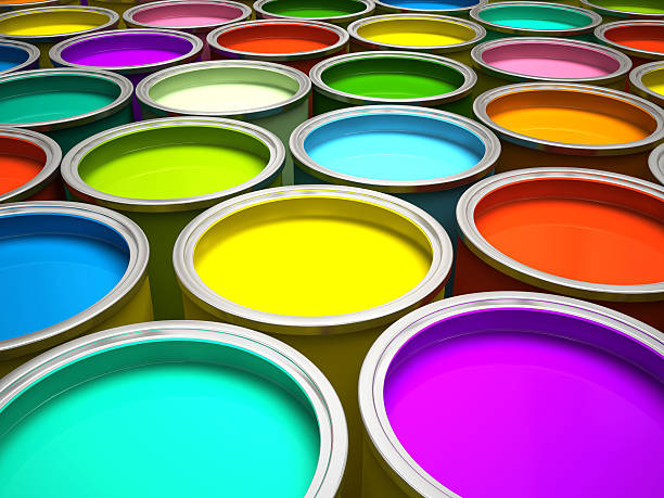 istock Banks of multicolored paint 3D rendering 133837022