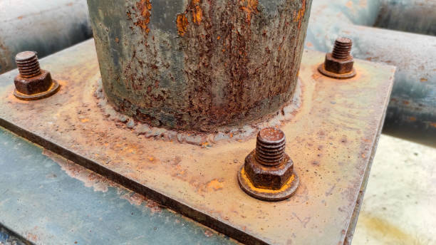 Rusty Bolt and Pole iron Rusty Bolt and Pole Iron rusty pole stock pictures, royalty-free photos & images