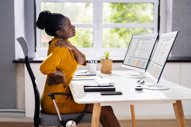 Back Pain Bad Posture Woman Sitting
