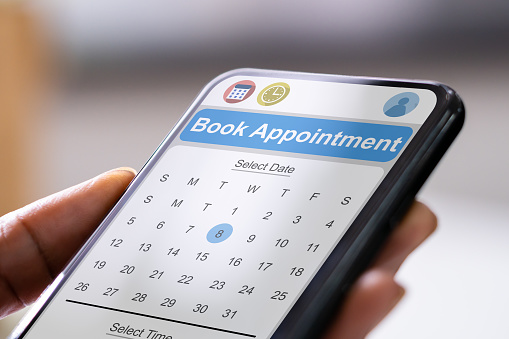 Booking Meeting Calendar Appointment On Mobile Phone