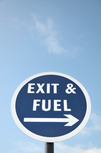 Sign Fuel Exit Exit Fuel Road Sign Stock Photo - Download Image Now - Arrow Symbol ...