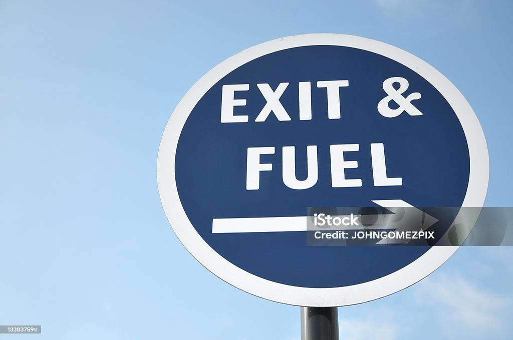Fuel Exit Sign Exit Fuel Road Sign Stock Photo - Download Image Now - Arrow Symbol ...