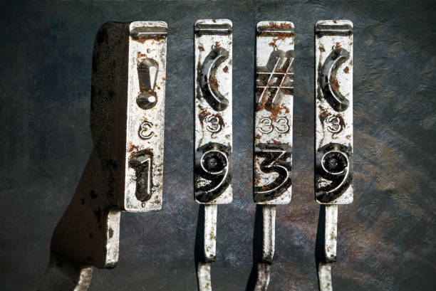 istock vintage old typewriter hammers with the date 1939  isolated 1338378750