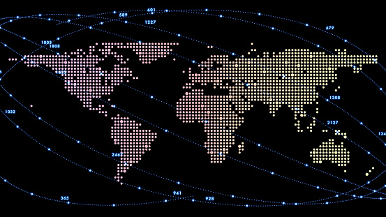 Global communication network concept. World map.