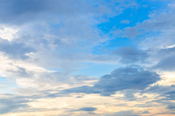 istock blue bright dramatic sunset sky in countryside or beach colorful cloudscape texture air background. 1338389311