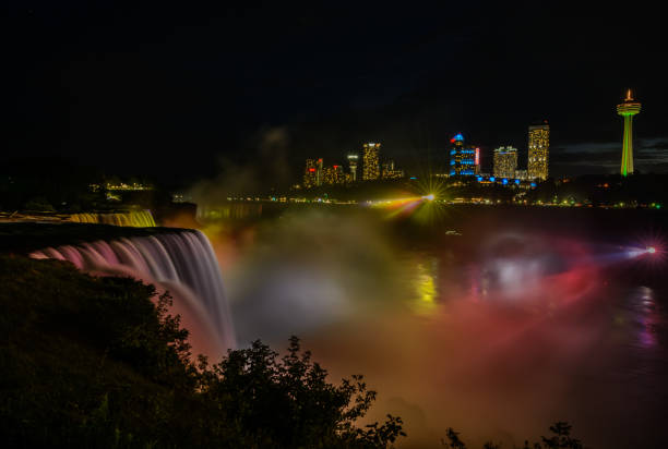 istock Niagara Falls at night. waterfall at sunset 1338392717