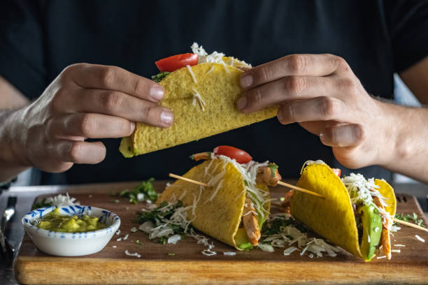 istock Homemade Chicken Tacos with avocado 1338393266