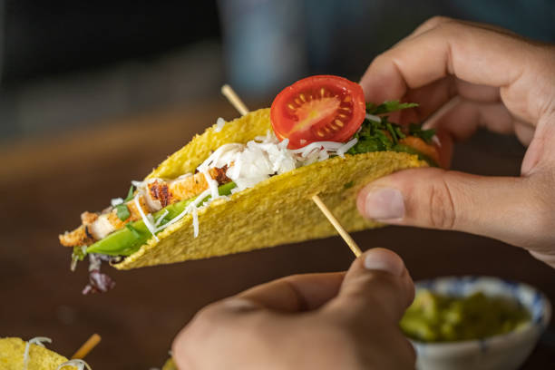 istock Homemade Chicken Tacos with avocado 1338393363