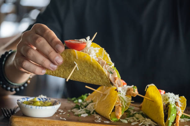 istock Homemade Chicken Tacos with avocado 1338393459
